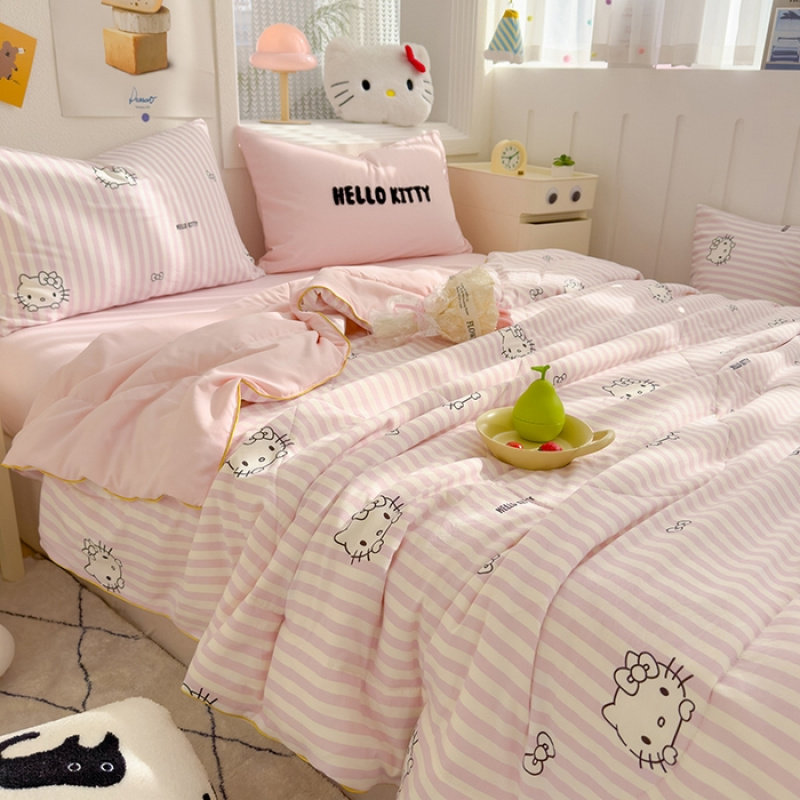 棉新款正版Kitty猫夏被四件套空调被薄被子