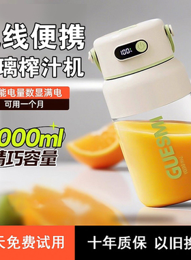 德国2025新款加厚玻璃榨汁机小型家用迷你便携式果汁机果蔬榨汁杯