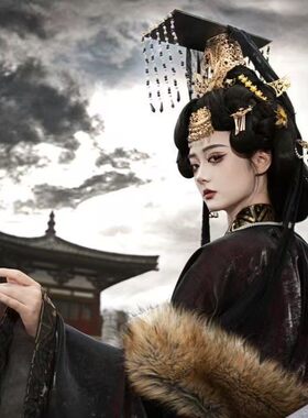 女王冠尊墨燃踏仙君cos发簪帝王古风汉服配饰发饰发冠女皇冠
