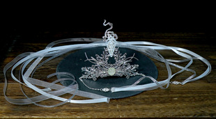 原创汉服女长飘带帅气顶冠长飘带拍照楚晚宁发冠古风男发冠蓝忘机