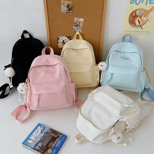 纯色百搭小书包女韩版少女学生迷你双肩包高颜值简约休闲mini背包