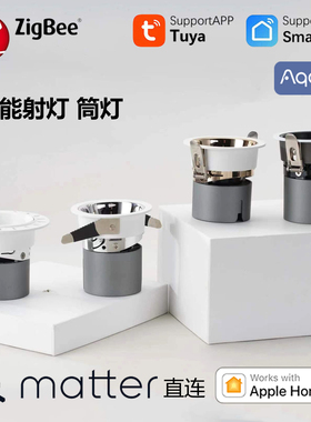 led智能射灯涂鸦zigbee嵌入式客厅绿米调光筒灯matter直连homekit