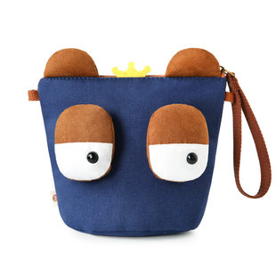 椰子马水桶包三色补丁学生迷你帆布手拿可爱儿童包休闲女包斜挎包