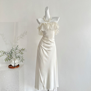 从一时刻呼吸决定纯欲风缎面鱼尾连衣裙一裙多穿高级晚礼长裙