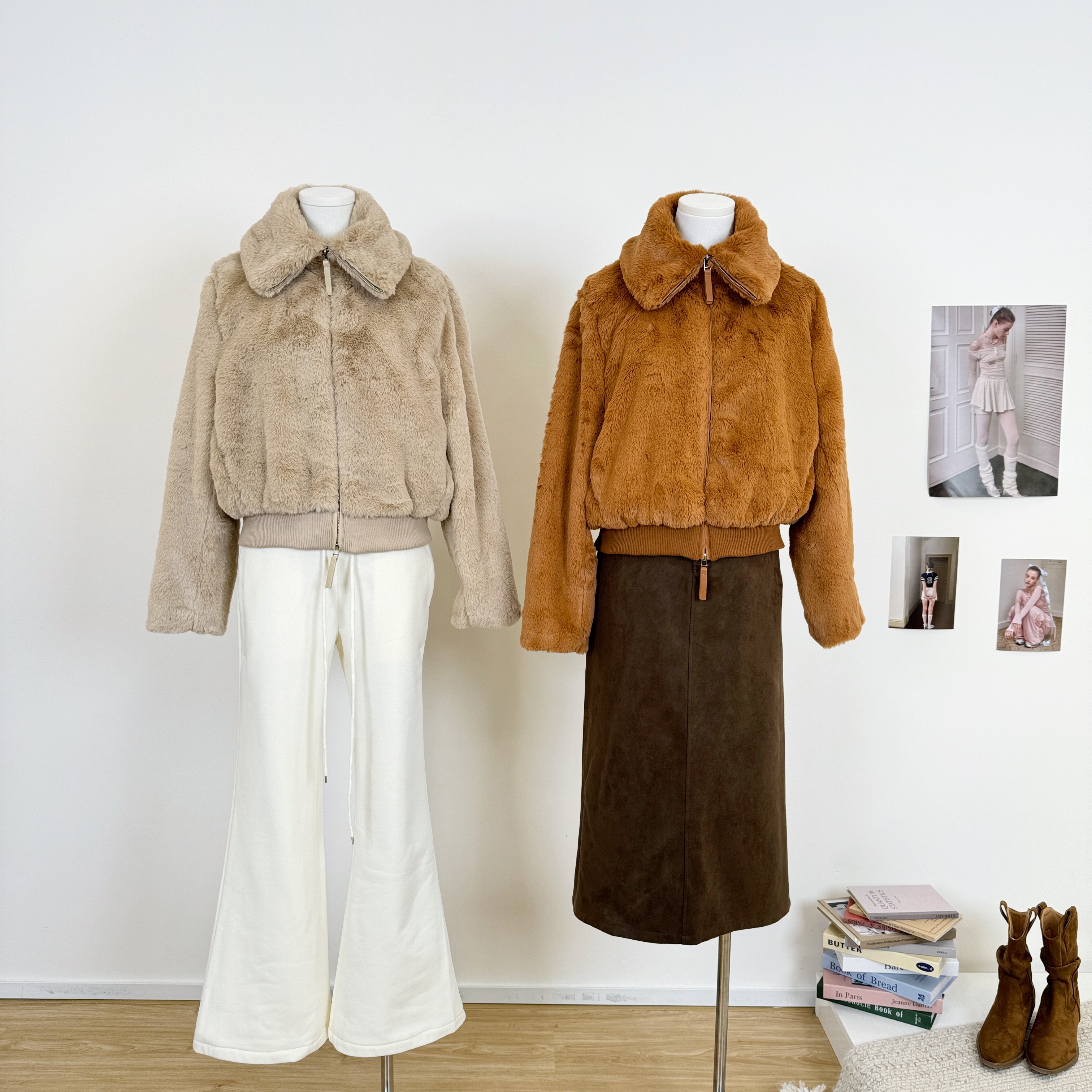 精选 an.an酱同款环保毛立领保暖好穿獭兔毛毛外套短款