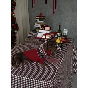 POXFFEEPet亲子装 宠物狗狗腊肠犬雪纳瑞泰迪衣服 费尔岛毛衣冬季