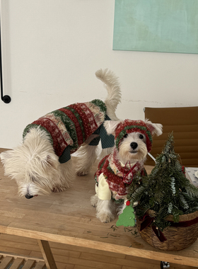 POXFFEE Pet圣诞氛围羊羔毛马甲冬季宠物中小型犬狗狗西高地衣服