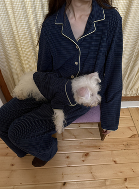POXFFEE Pet定制条纹亲子宠物睡衣狗狗雪纳瑞泰迪比熊小型犬衣服