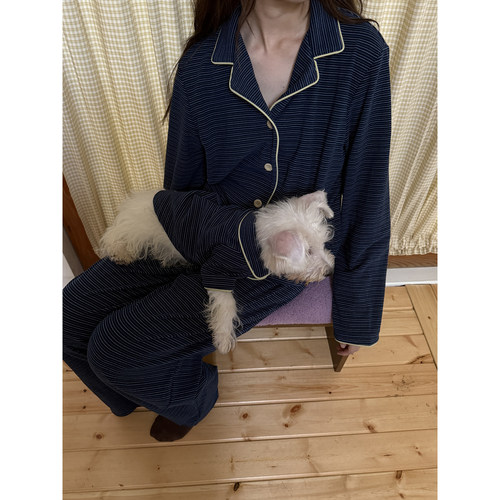 POXFFEE Pet定制条纹亲子宠物睡衣狗狗雪纳瑞泰迪比熊小型犬衣服