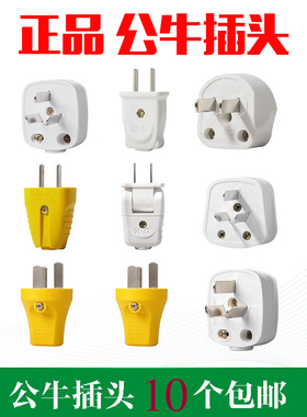工业正品公牛二脚插头 三脚三极可拆插头10A 250V GNT-10带接线柱