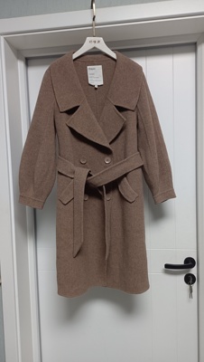 摩卡棕双面厚羊绒大衣女中长款2025年高端高级感秋冬季羊毛外套女