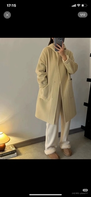 米色双面羊绒大衣女中长款秋季高端小个子羊羊呢外套2025年新款女