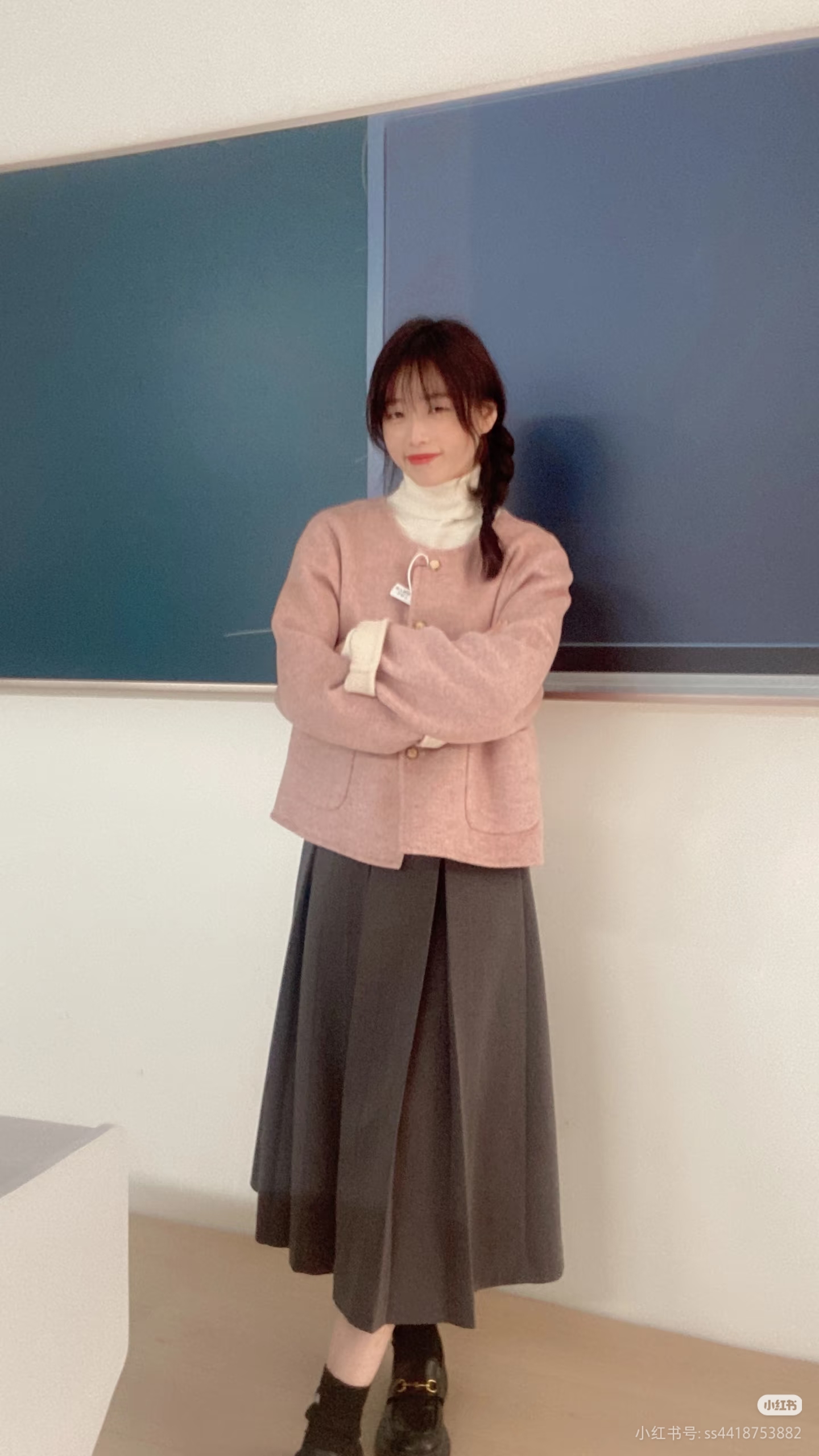 绵羊毛高级感小个子短款双面羊毛呢子大衣女秋冬气质毛呢外套