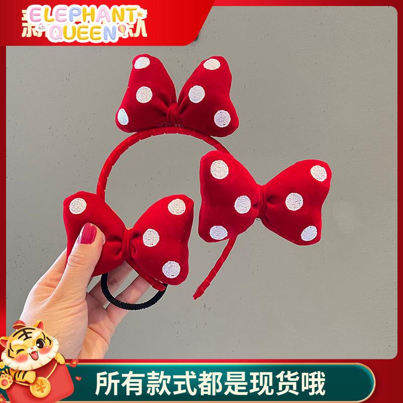 儿童发箍红色蝴蝶结发夹女韩国公主发卡小女孩发圈头绳洋气头饰