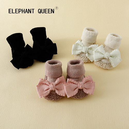 韩版地板袜秋冬季加厚保暖蝴蝶结