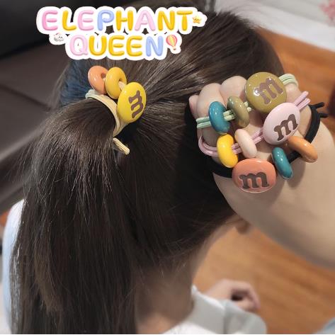 韩版新款m豆糖果发绳女学生扎马尾简约网红发圈头绳可爱发饰头饰