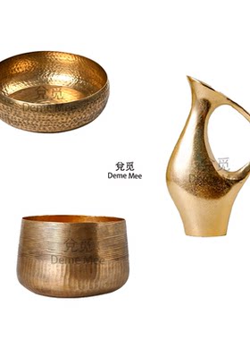 轻奢金色壶柄花瓶摆件