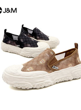 J&M/快乐玛丽 2024年夏季透气网纱套脚布鞋 一脚蹬休闲男鞋65815M