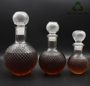 2只包邮无铅加厚玻璃红酒瓶葡萄酿酒器一斤两斤装白酒瓶洋酒瓶