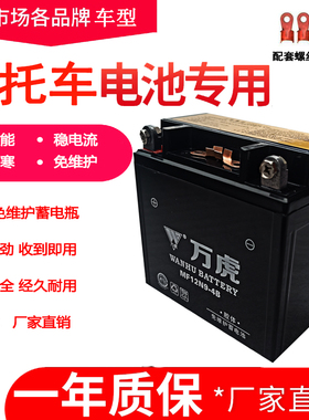 摩托车电瓶12V免维护9A助力车125踏板车12V7A弯梁车12N5-3B蓄电池