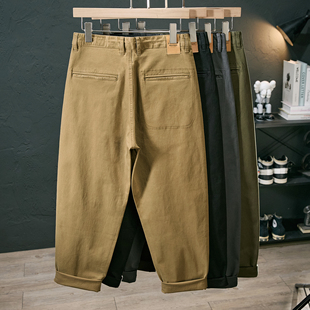 复古锥形工装休闲裤男士秋季水洗高级感宽松高端直筒百搭潮流裤子