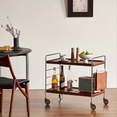 实木沙发边几可移动带轮小推车小户型客厅茶几边桌边柜角几置物架