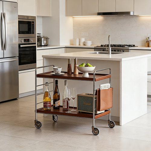 实木沙发边几可移动带轮小推车小户型客厅茶几边桌边柜角几置物架