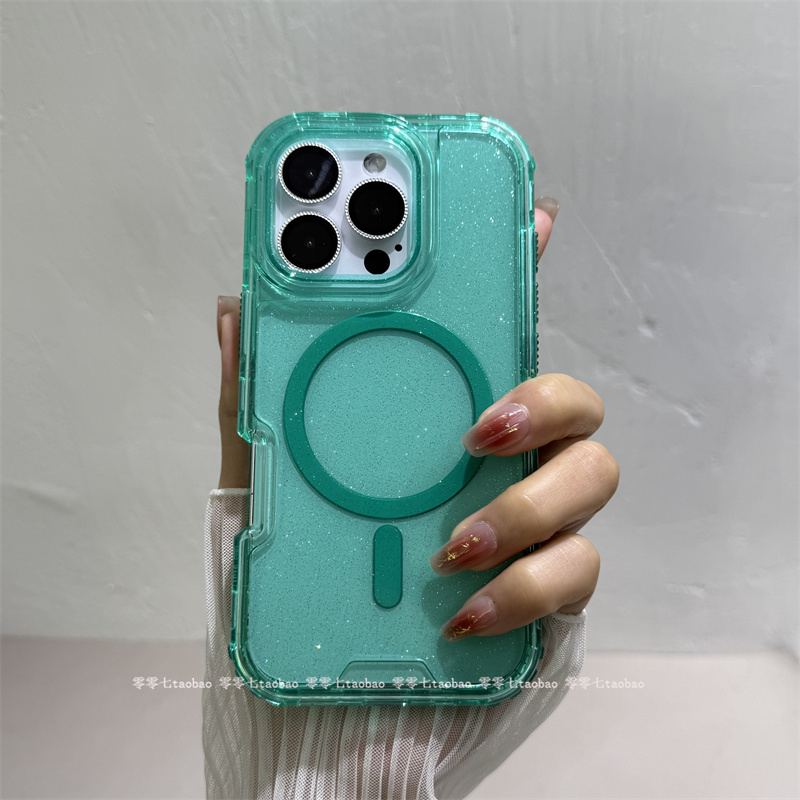 苹果16pro手机壳闪粉三合一