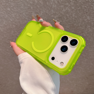 适用iPhone17promax手机壳荧光绿三合一17Air磁吸magsafe苹果16pro全包防摔15plus高级14时尚 13小众设计12套