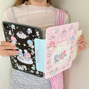 11英寸 平板保护套女款 2025版 Pro 第10代 iPad 2021版 mini6 侧吸分离渐变粉云朵双子星适用iPad 少女心ipad