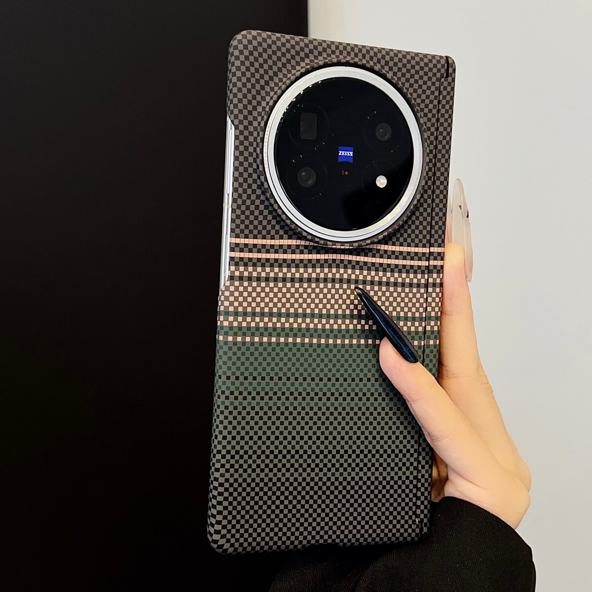 适用VIVO X Fold5凯夫拉纹手机壳碳纤维纹轻薄防摔保护套磁吸XFold3pro散热磁吸XFold3磨砂硬壳保护套