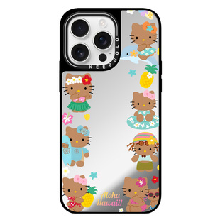 定制款夏威夷Holle Kitty镜面手机壳适用iPhone17promax/17Pro防摔16ProMax/16Pro保护套15ProMax/15Pro全包1