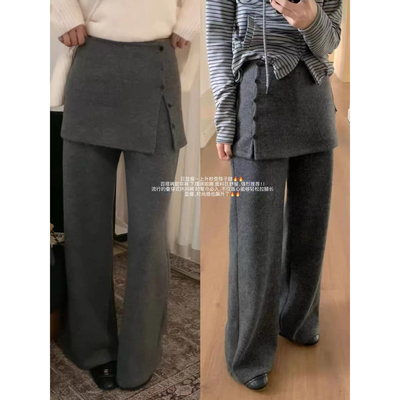 Y.JIA高腰显瘦休闲裤女(配裤帘)