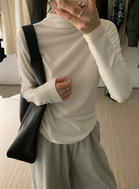 KITTIN十三行冬季新款双面德绒高弹保暖半高领显瘦打底衫女B3699