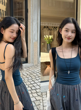 DIGM-十三行夏季叠穿露背设计感收腰显瘦带胸垫吊带背心女DB60715