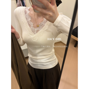 XIA冬季磨毛发热针织衫修身保暖上衣带胸垫单件打底衫女HS6627-1