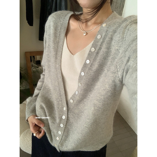 IMISS-十三行秋季新款慵懒风撞色假两件兔绒针织上衣毛衣女H01235