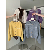 Y.JIA伊嘉十三行秋冬慵懒风气质减龄设计感木质扣保暖毛衣女896