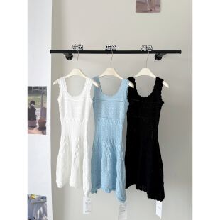 LADY MARIA十三行夏冰丝针织背心裙收腰a字吊带短裙连衣裙女1530