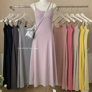 Y.JIA十三行春夏新款 显瘦百搭气质吊带连衣裙女 不挑身材辣妹修身