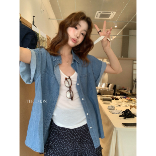 设计感上衣女TM 衬衫 1638 LIMON柠檬绿茶夏翻领设计感口袋短袖 THE