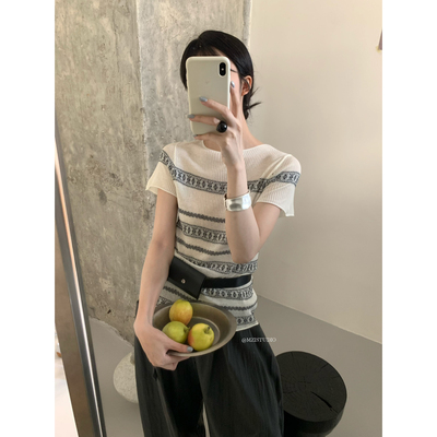 MZI STUDIO-十三行夏季软糯小个子修身显瘦套头短袖T恤女潮A80005
