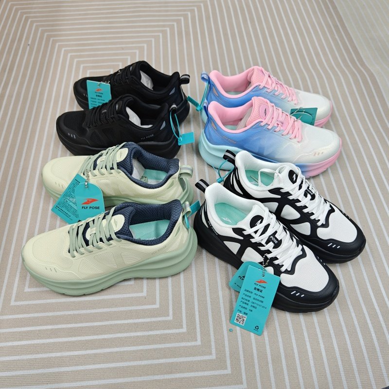 春秋情侣男女轻便厚底减缓震跑鞋防滑耐磨网布透气休闲健身运动鞋