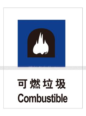 A4029环境保护标识牌提示牌标示牌垃圾分类标示标语标牌 可燃垃圾