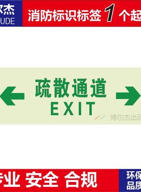 XF525高亮型自发光消防疏散夜光地贴-疏散通道EXIT左右箭头