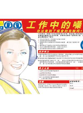 G0128安全宣传工厂车间安全宣传看板-工作中的噪音