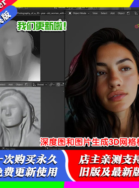 blender插件中文 ZForm 2.5.0 一键深度图视频图像转换3D网格模型