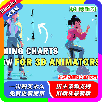 blender插件中文 Simple Animation Graph 1.83 轨迹动画2D3D姿势