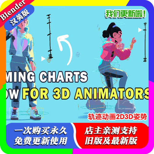 blender插件中文 Simple Animation Graph 1.83 轨迹动画2D3D姿势