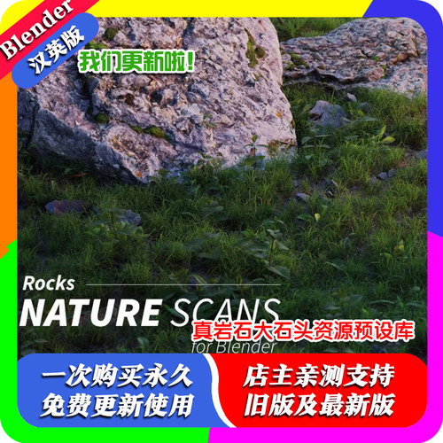 blender插件 Nature Scans 1.0 真岩石大石头资源预设库附含教程